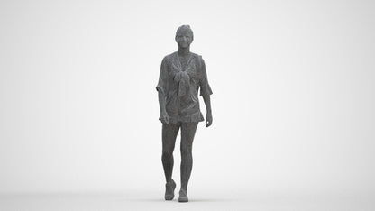 realistic 3D people girl casual kids, render-ready for V-Ray and Corona, FBX OBJ, three-quarter front view render