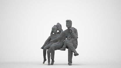 3D people model girl kids, scanned human for 3ds Max rendering, three-quarter front view render