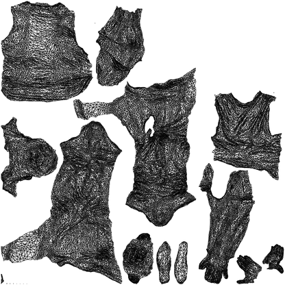 scanned 3D senior man casual sitting, photogrammetry people for Enscape and V-Ray, wireframe top-down view
