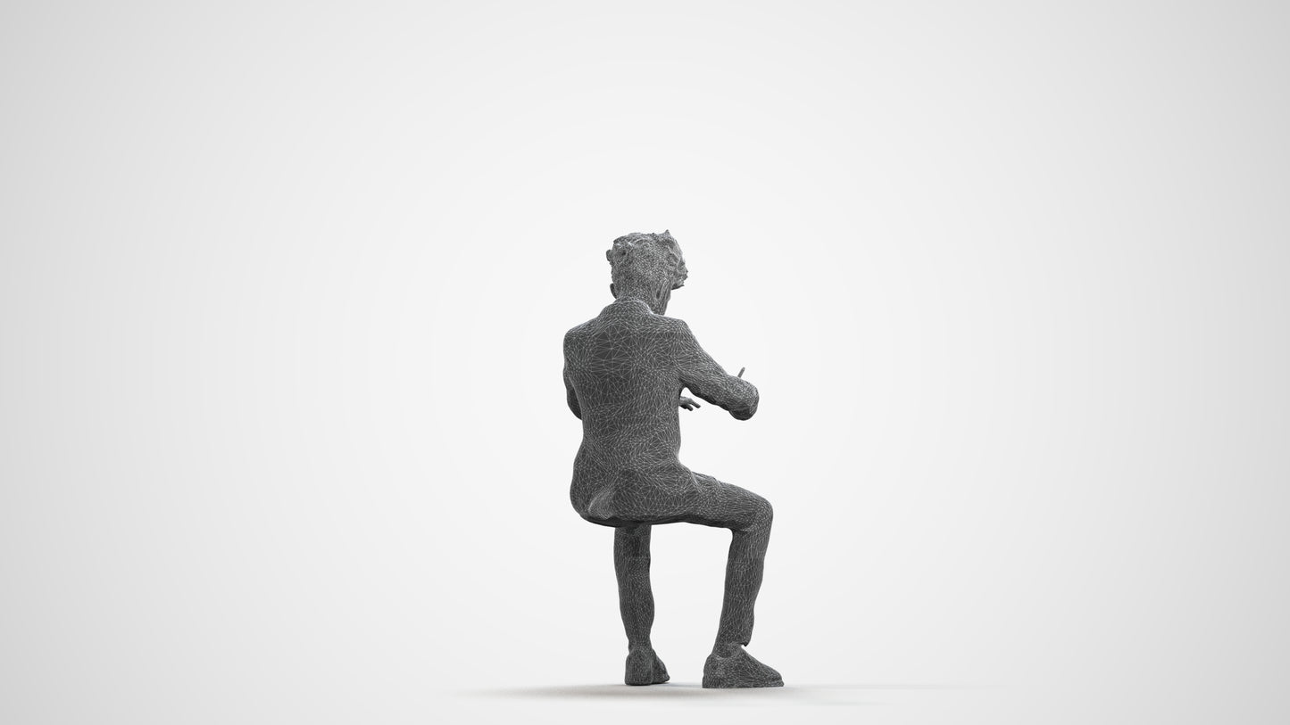 3D human model boy kids, photogrammetry scanned person for archviz, wireframe front view