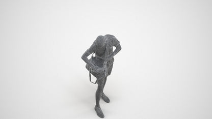 realistic 3D people man casual standing, render-ready for V-Ray and Corona, FBX OBJ, wireframe three-quarter view