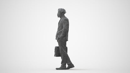 photogrammetry 3D man business walking, realistic human model archviz FBX, square thumbnail
