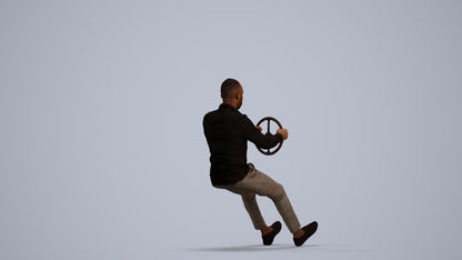photogrammetry 3D boy casual driving, realistic human model archviz FBX, front view render