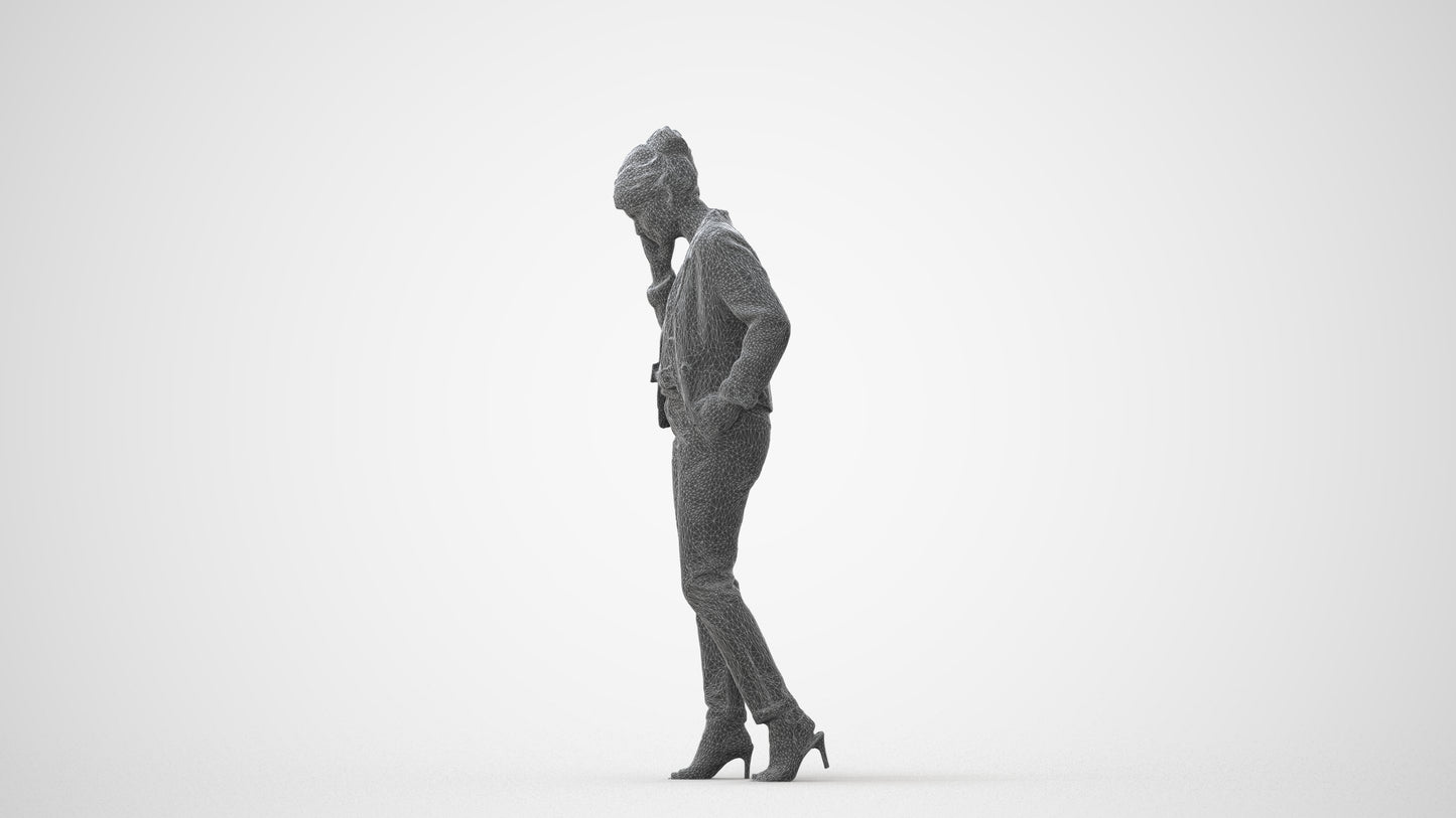photogrammetry 3D woman business kids, realistic human model archviz FBX, top-down view render