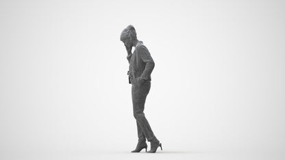 photogrammetry 3D woman business kids, realistic human model archviz FBX, top-down view render
