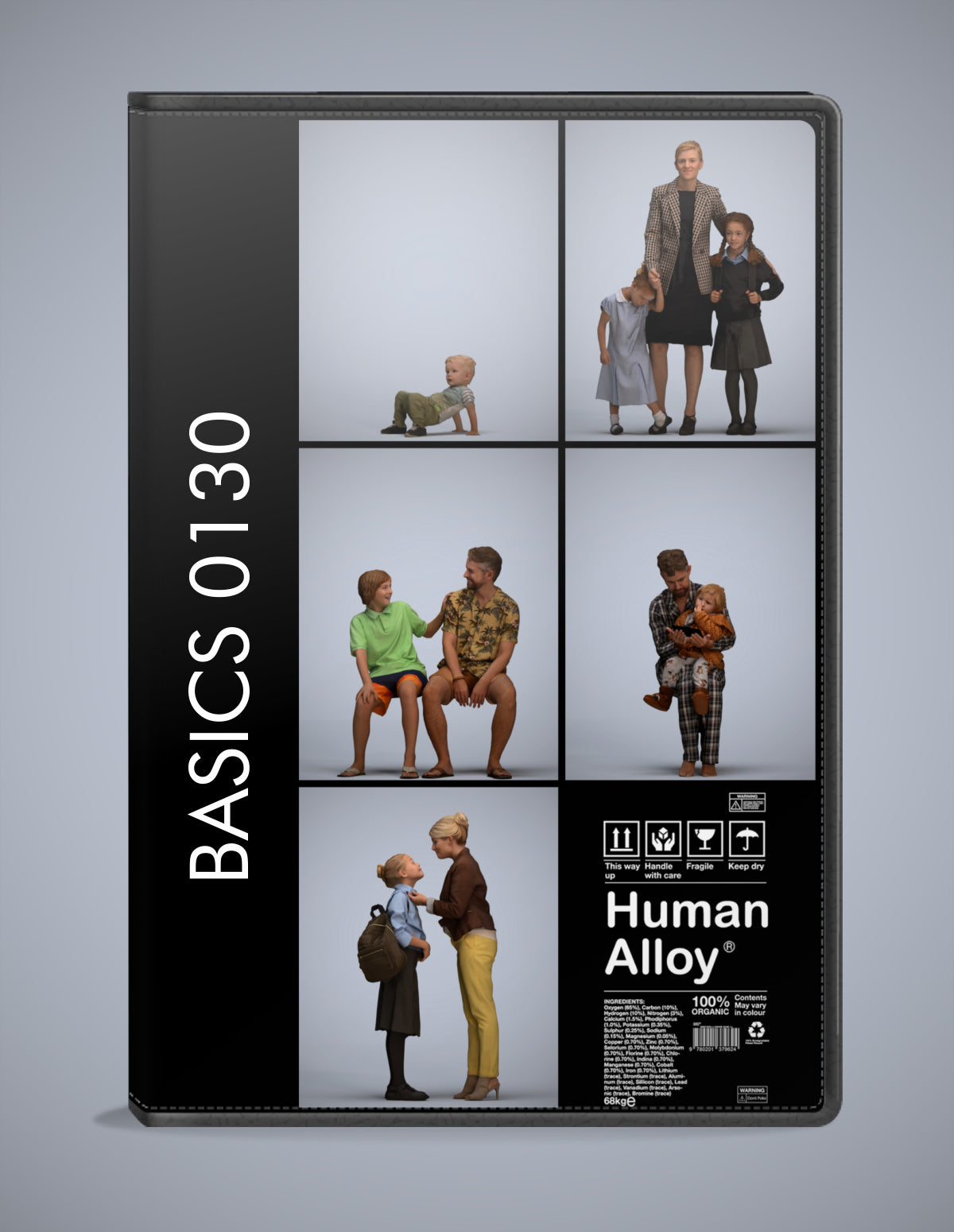 realistic 3D humans kids pack, 5 archviz people FBX OBJ for Blender