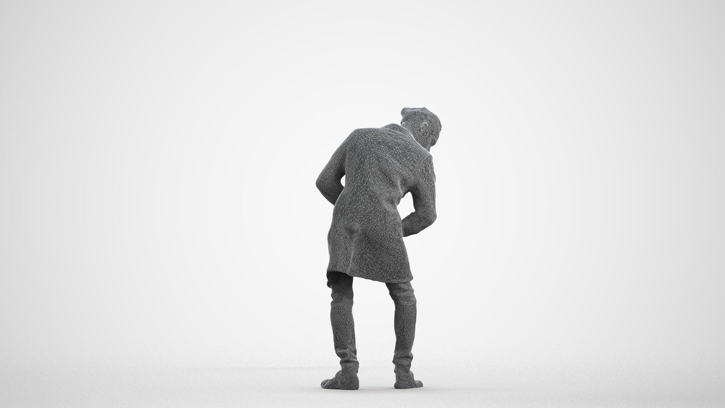 photogrammetry 3D man casual sitting, realistic human model archviz FBX, wireframe front view