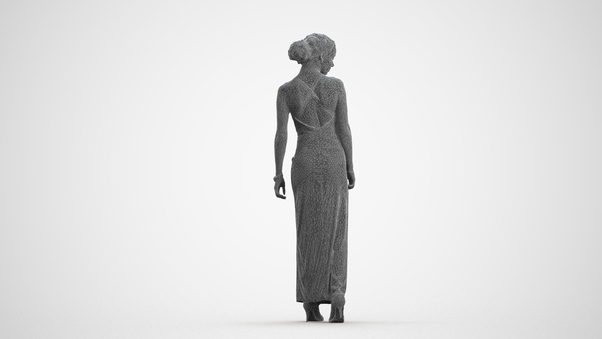 realistic 3D people woman formal formalaffairs, render-ready for V-Ray and Corona, FBX OBJ, wireframe front view