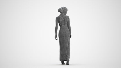 realistic 3D people woman formal formalaffairs, render-ready for V-Ray and Corona, FBX OBJ, wireframe front view