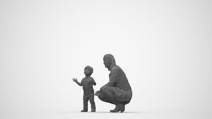 scanned 3D girl casual kids, photogrammetry people for Enscape and V-Ray, wireframe back view