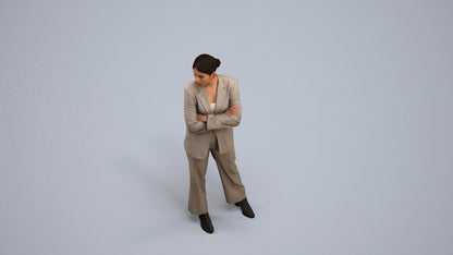 photogrammetry 3D woman business, realistic human model archviz FBX, back view render