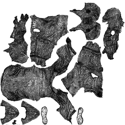 3D scanned man sitting casual, photorealistic archviz people for Enscape and SketchUp, wireframe top-down view