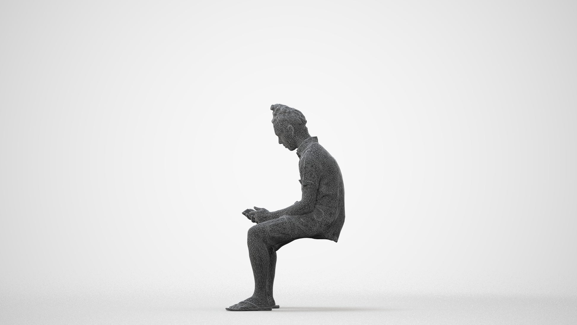realistic 3D people man casual sitting, render-ready for V-Ray and Corona, FBX OBJ, square thumbnail