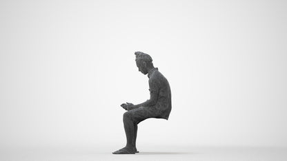 realistic 3D people man casual sitting, render-ready for V-Ray and Corona, FBX OBJ, square thumbnail