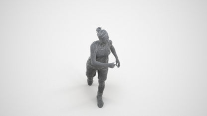 realistic 3D woman sport, scanned archviz people for Blender and 3ds Max, wireframe three-quarter view