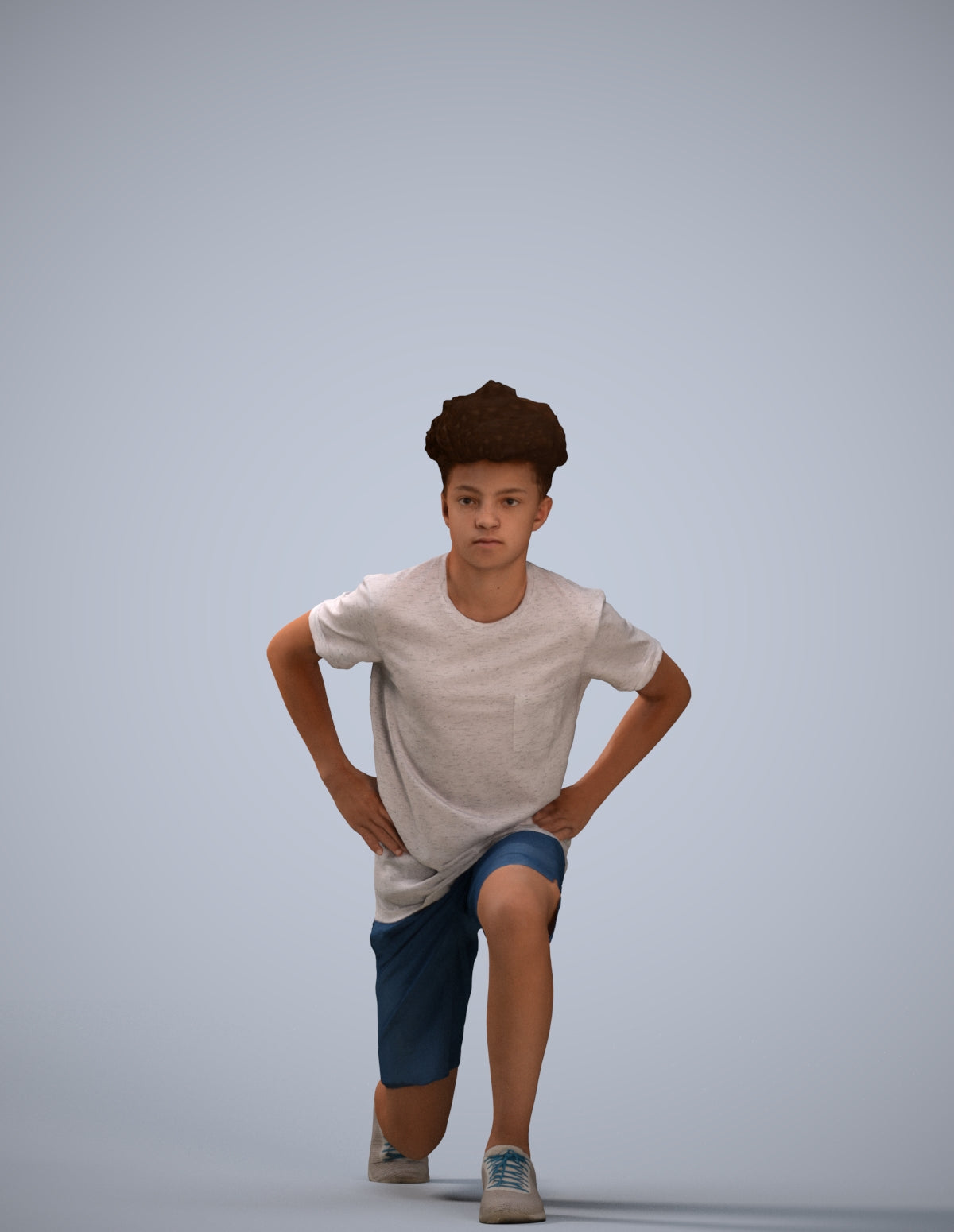 3D people model boy casual kids, scanned human for 3ds Max rendering