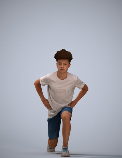3D people model boy casual kids, scanned human for 3ds Max rendering