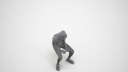 3D human model boy casual kids, photogrammetry scanned person for archviz, wireframe three-quarter view