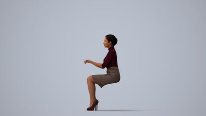 photogrammetry 3D woman business, realistic human model archviz FBX, three-quarter view render