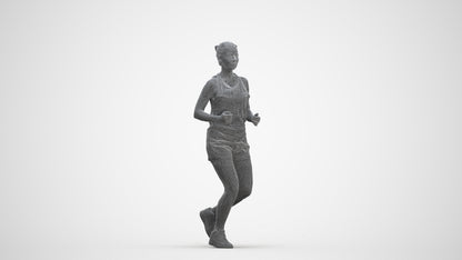 realistic 3D woman sport, scanned archviz people for Blender and 3ds Max, three-quarter front view render
