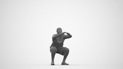 photogrammetry 3D man sport, realistic human model archviz FBX, wireframe back view