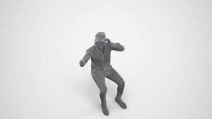 realistic 3D people man business sitting, render-ready for V-Ray and Corona, FBX OBJ, wireframe three-quarter view