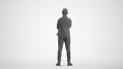 realistic 3D people boy casual kids, render-ready for V-Ray and Corona, FBX OBJ, wireframe front view
