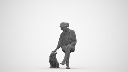 realistic 3D people woman casual sitting, render-ready for V-Ray and Corona, FBX OBJ, three-quarter front view render