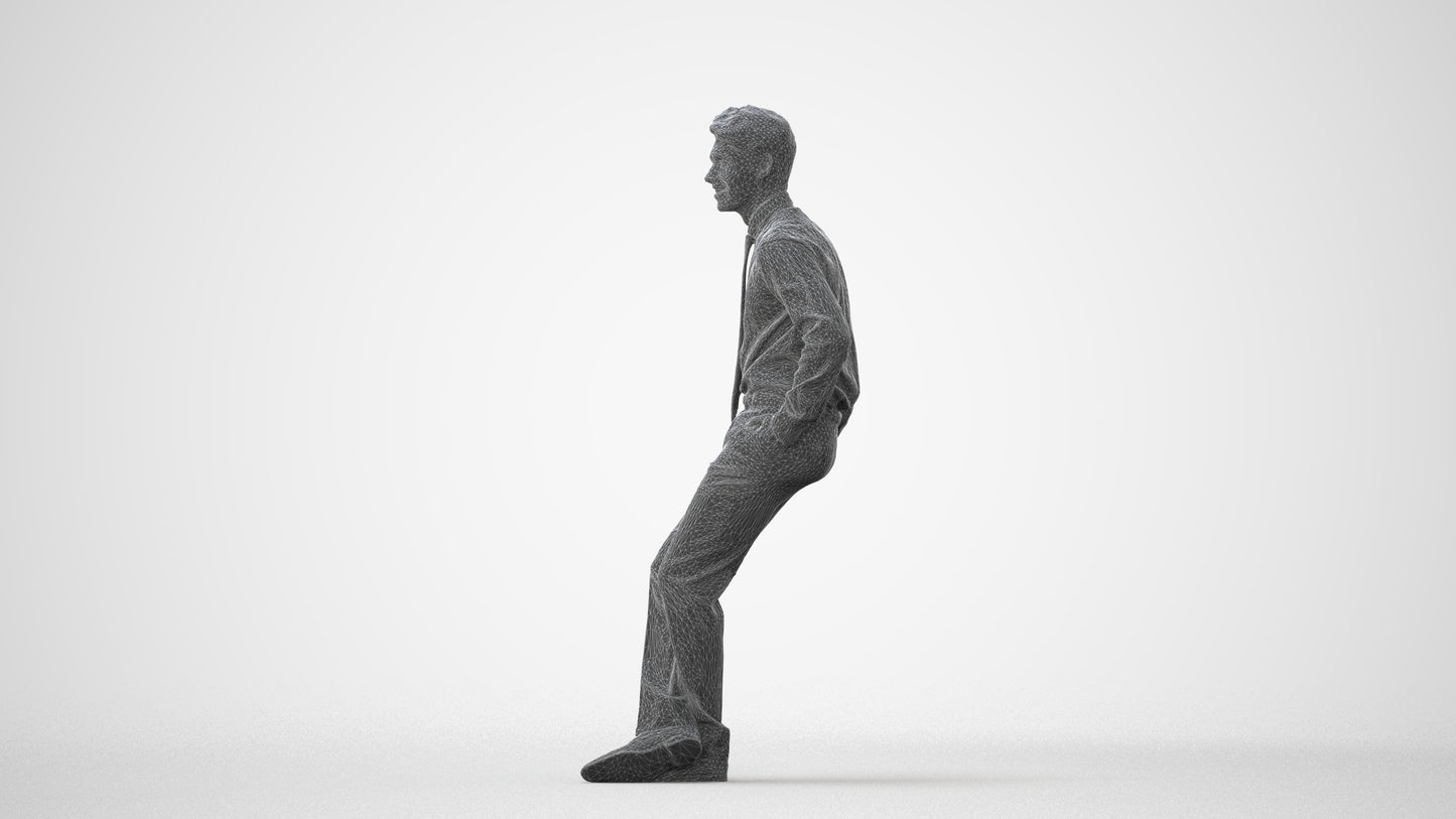 realistic 3D human man business, archviz people FBX OBJ for Blender, square thumbnail