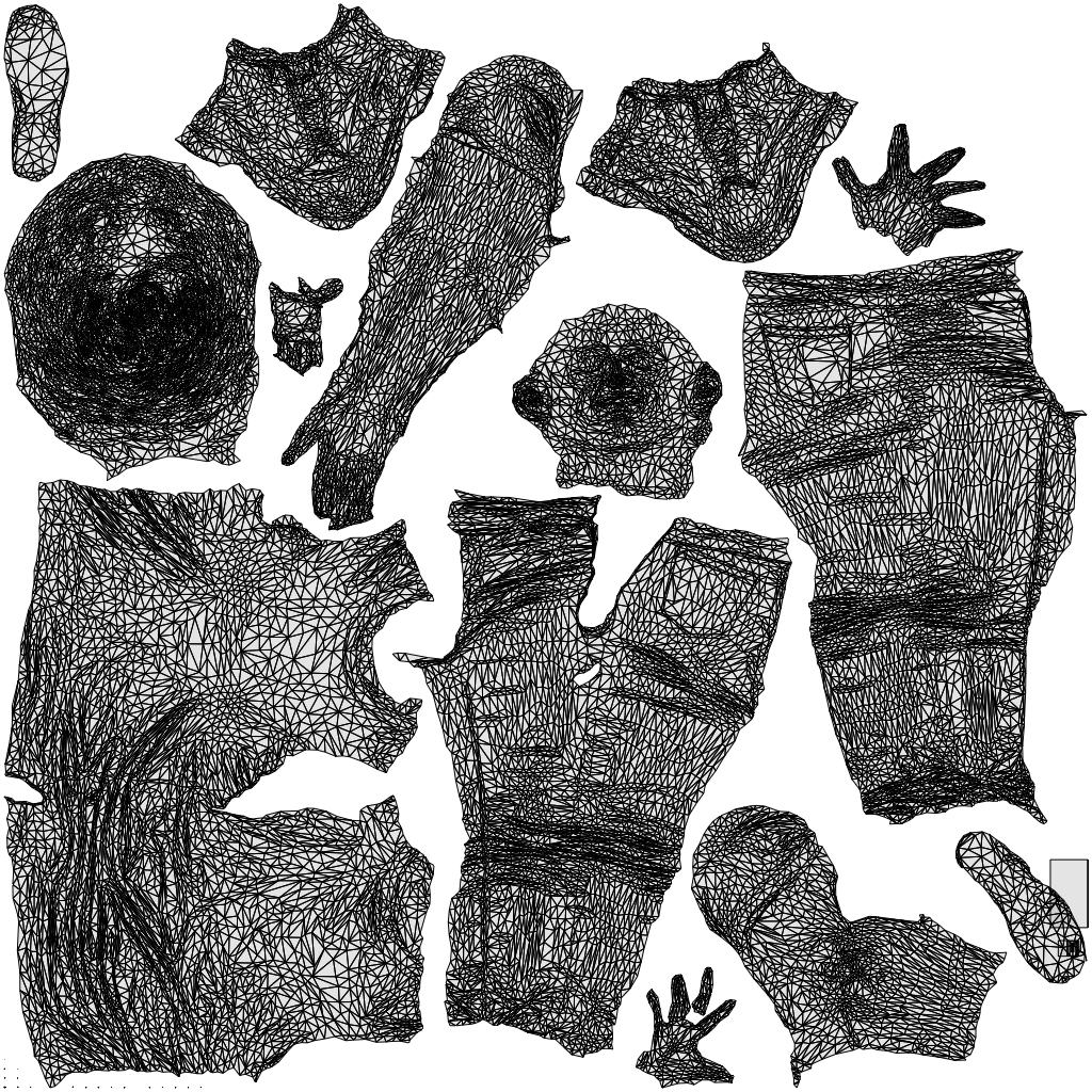 3D human model woman casual walking, photogrammetry scanned person for archviz, wireframe top-down view