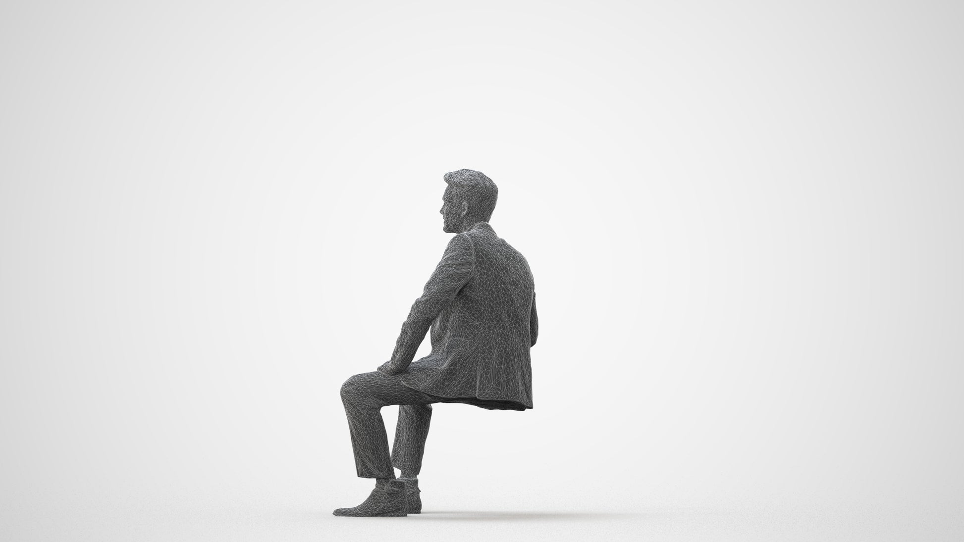realistic 3D man business pool, scanned archviz people for Blender and 3ds Max, square thumbnail