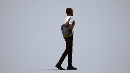 scanned 3D boy kids, photogrammetry people for Enscape and V-Ray, side view render