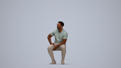3D scanned man pool casual, photorealistic archviz people for Enscape and SketchUp, top-down view render