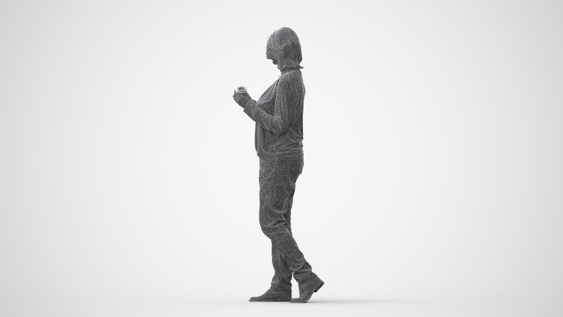 realistic 3D people woman casual walking, render-ready for V-Ray and Corona, FBX OBJ, square thumbnail