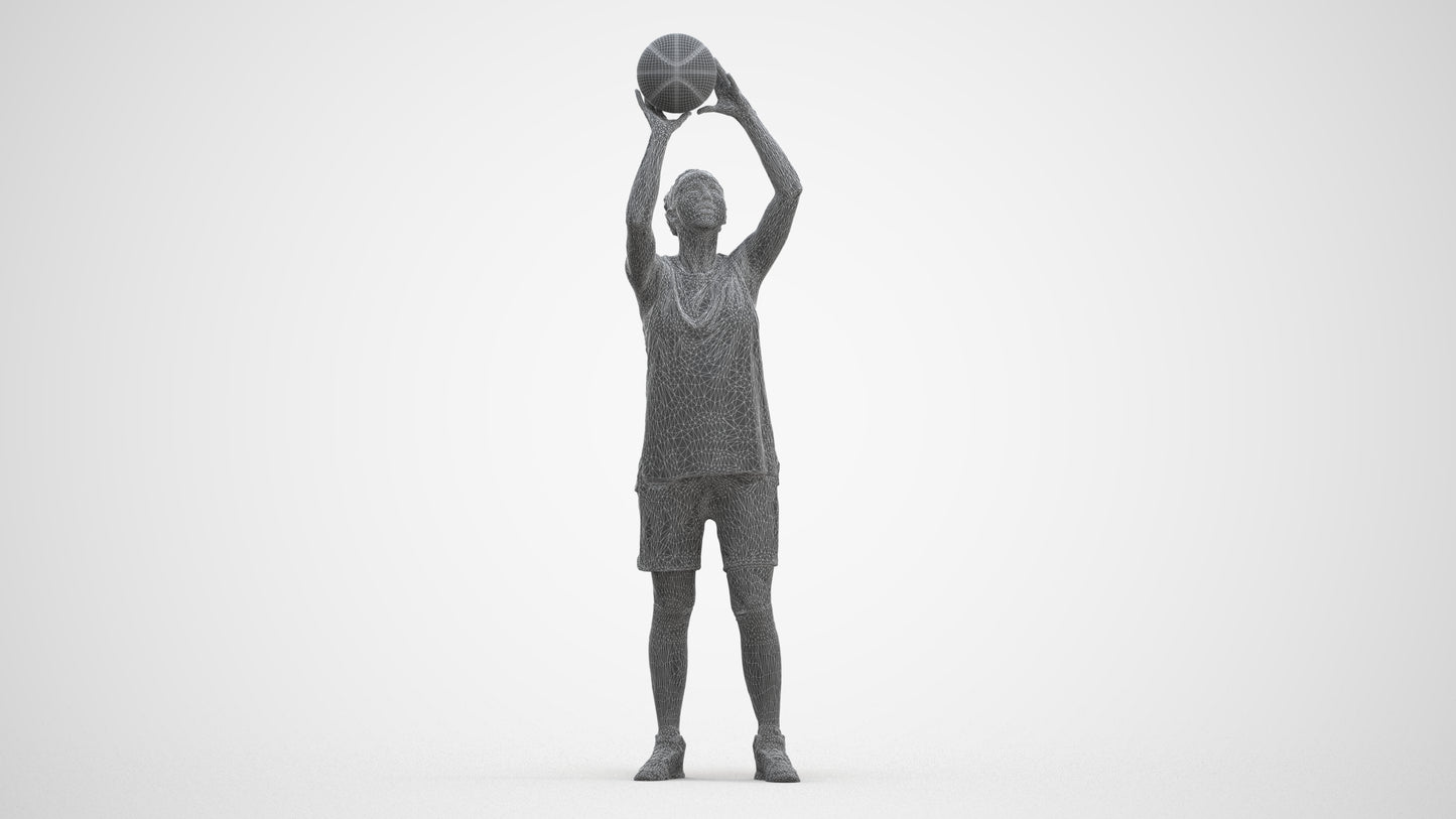 photogrammetry 3D woman sport, realistic human model archviz FBX, three-quarter front view render