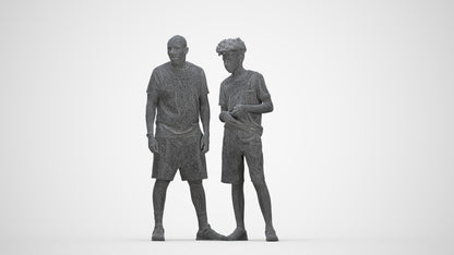 realistic 3D boy casual kids, scanned archviz people for Blender and 3ds Max, wireframe back view