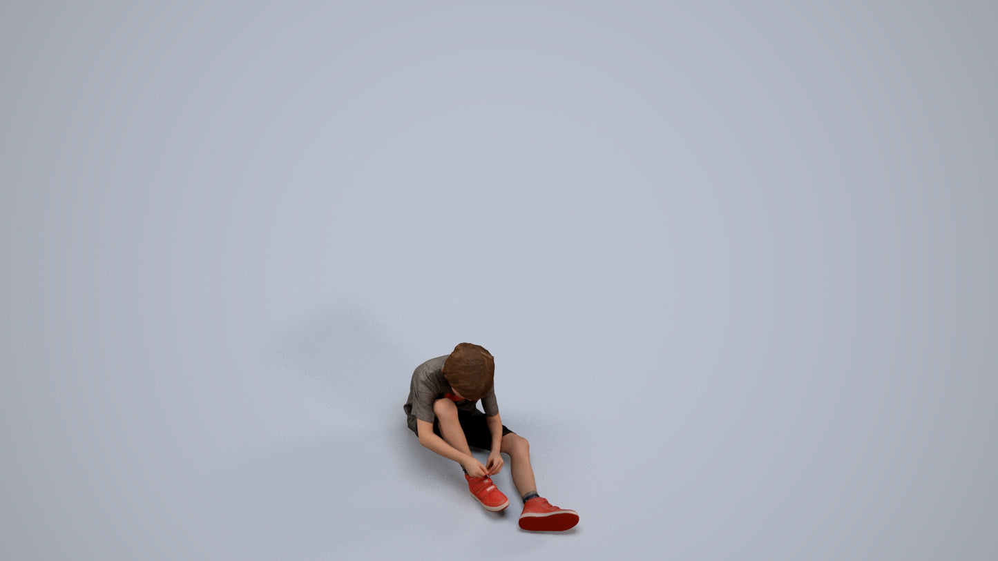 realistic 3D people boy casual kids, render-ready for V-Ray and Corona, FBX OBJ, back view render