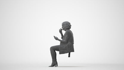 3D people model woman business sitting, scanned human for 3ds Max rendering, square thumbnail