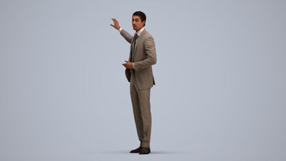 3D scanned man shopping business, photorealistic archviz people for Enscape and SketchUp, standing pose render