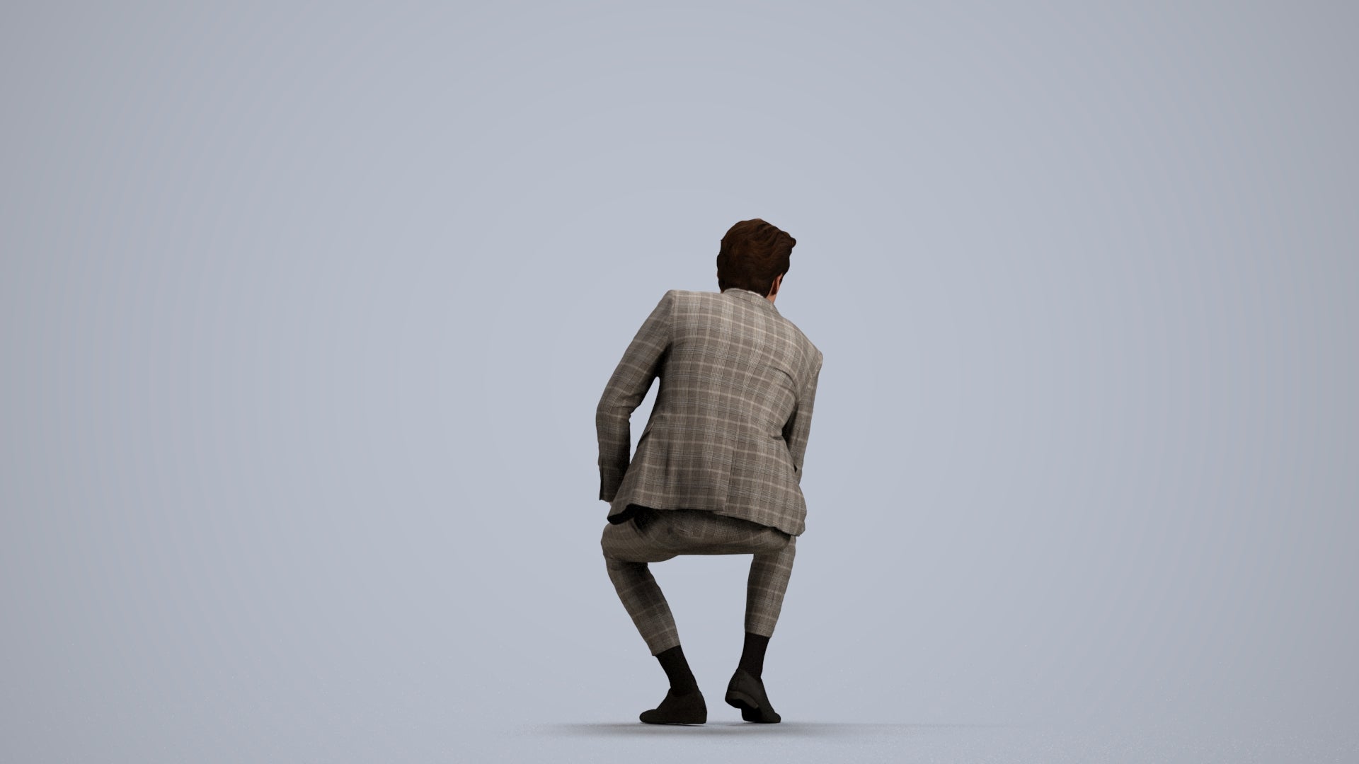 photogrammetry 3D man business, realistic human model archviz FBX, front view render