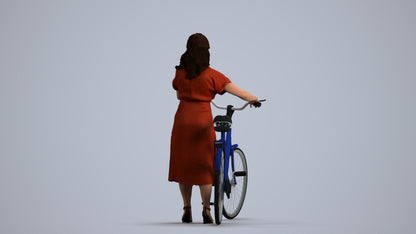3D people model woman casual mix, scanned human for 3ds Max rendering, front view render