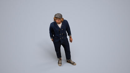 3D scanned man standing casual, photorealistic archviz people for Enscape and SketchUp, back view render