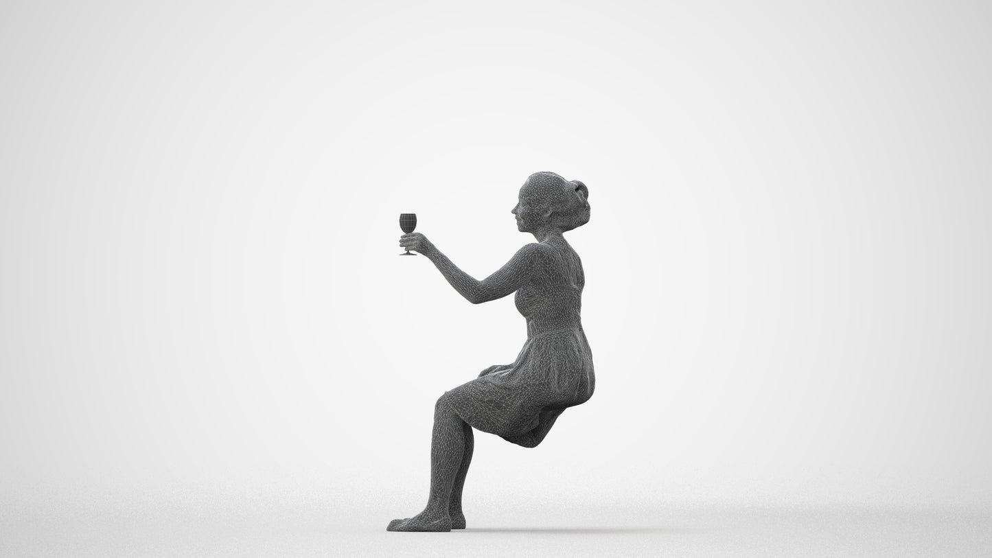 3D scanned woman formalaffairs formal, photorealistic archviz people for Enscape and SketchUp, square thumbnail