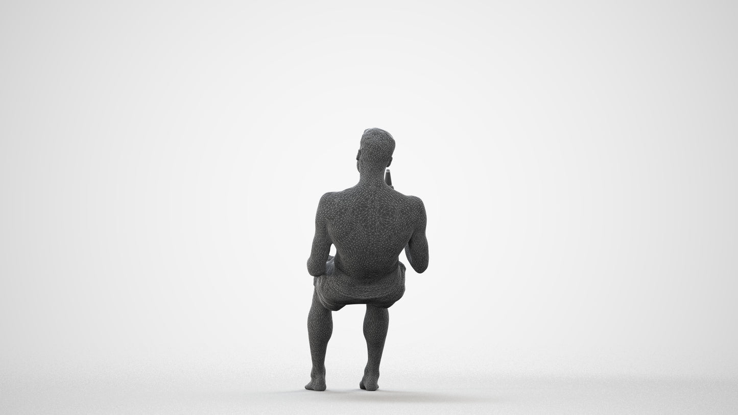 3D scanned man pool, photorealistic archviz people for Enscape and SketchUp, square thumbnail
