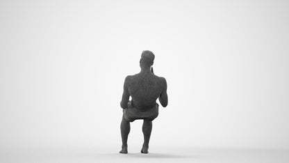 3D scanned man pool, photorealistic archviz people for Enscape and SketchUp, square thumbnail