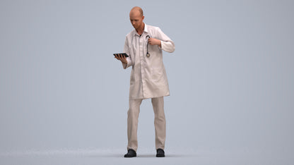 photogrammetry 3D man medical, realistic human model archviz FBX, standing pose render