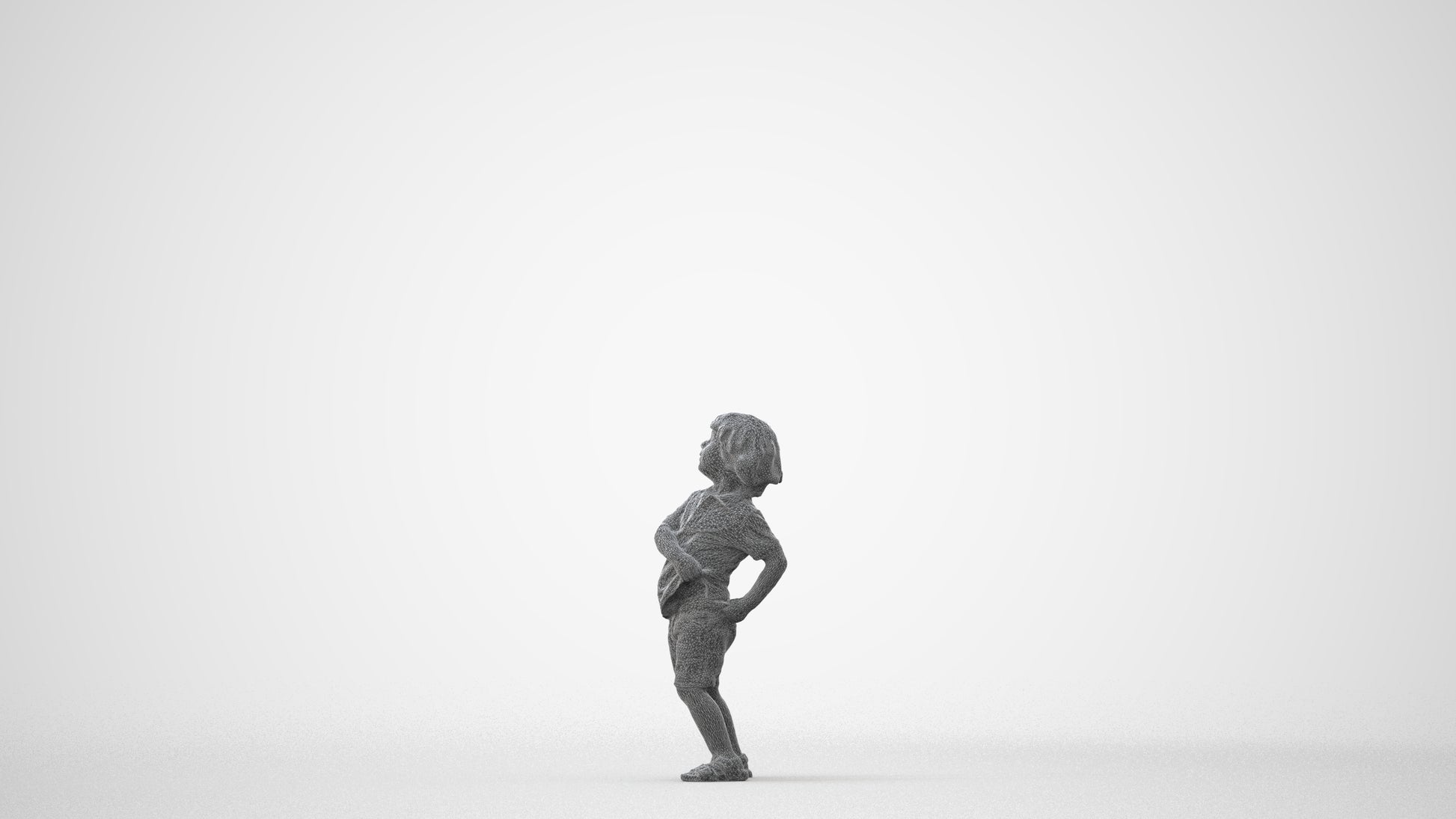 3D human model boy casual kids, photogrammetry scanned person for archviz, square thumbnail