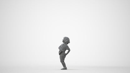 3D human model boy casual kids, photogrammetry scanned person for archviz, square thumbnail