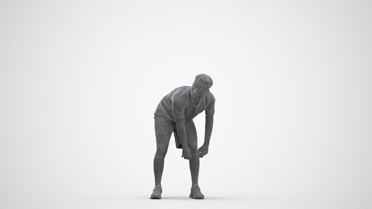 scanned 3D man sport, photogrammetry people for Enscape and V-Ray, three-quarter front view render