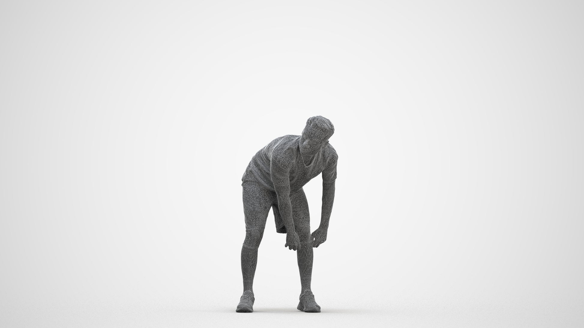 scanned 3D man sport, photogrammetry people for Enscape and V-Ray, three-quarter front view render